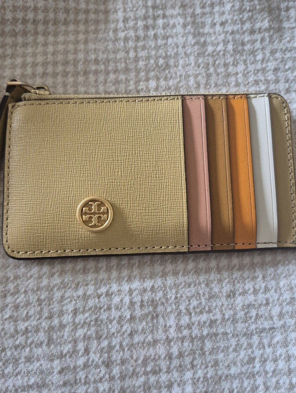 Tory Burch Multicolor Leather Card Case Wallet - Yellow Robinson